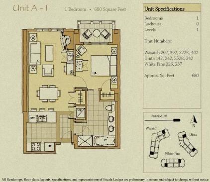 Park City The Canyons Vacation Rental - Escala Lodge Floor Plan