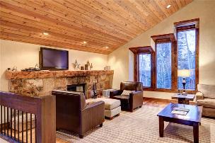 Park City Vacation Rentals - Living Room with Fireplace & TV
