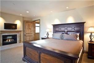 Park City Vacation Rental - Master bedroom w/ King bed, gas fireplace, TV